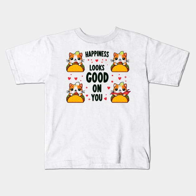 Taco Cat: A Culinary Feline Fusion Kids T-Shirt by coollooks